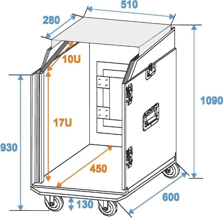 Produktbild Roadinger Spezial-Kombi-Case LS5 Laptop-Rack, 17HE (19" Rack)