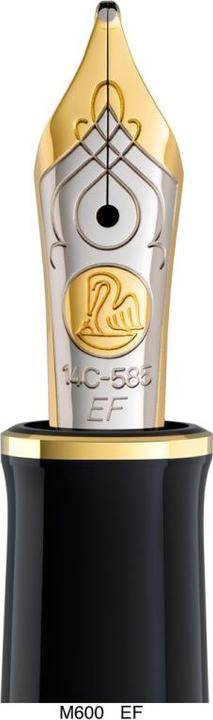 Actual product image Pelikan Fountain Pen M600 Black-Blue EF Case (Black, Blue, Gold, 1 x)