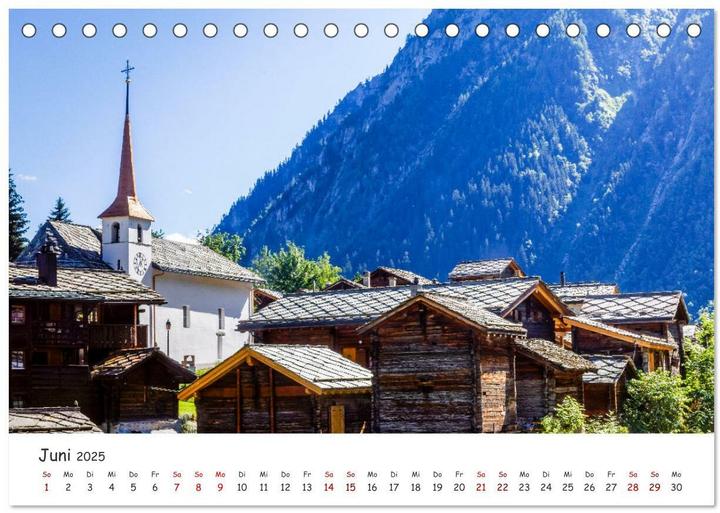Produktbild Der Kanton Wallis - einfach liebenswert (Tischkalender 2025 DIN A5 quer), Monatskalend (A5, Deutsch)