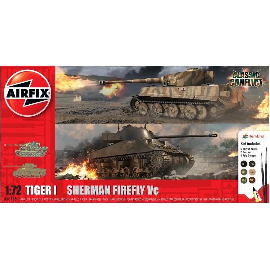 Airfix Bausatz Panzer Set Tiger 1 vs Sherman Firefly 1:72