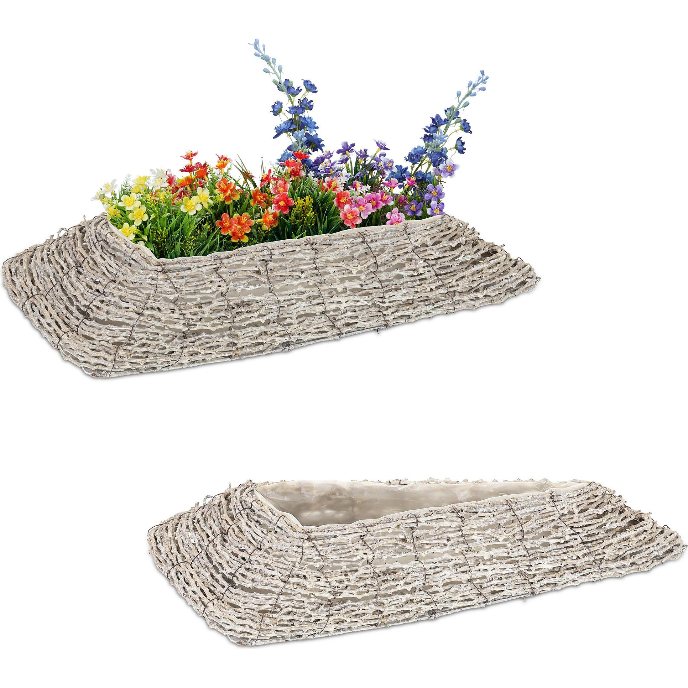 Relaxdays, Blumentopf, 2x Blumentopf (55 cm)