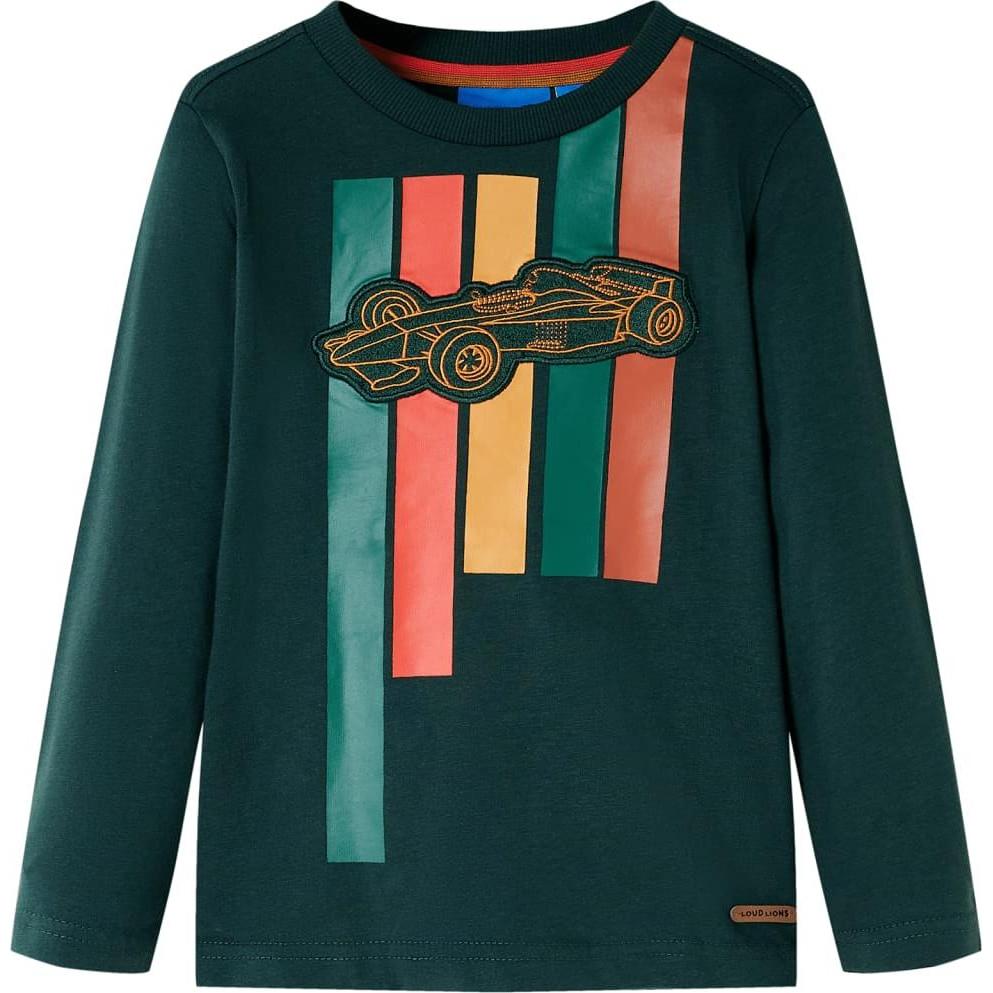VidaXL, Jungen, Shirt, Kinder-Langarmshirt Dunkelgrün 104,Material: 100, Grün, (104)