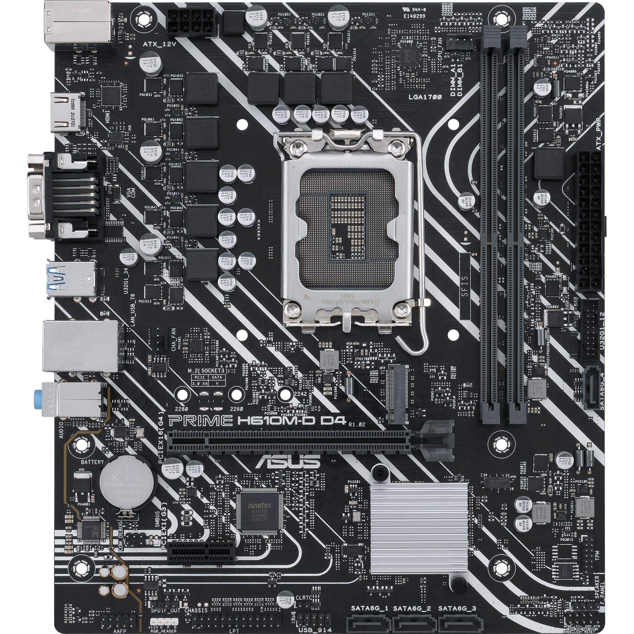 ASUS PRIME H610M-D D4 (LGA 1700, Intel H610, mATX), Mainboard
