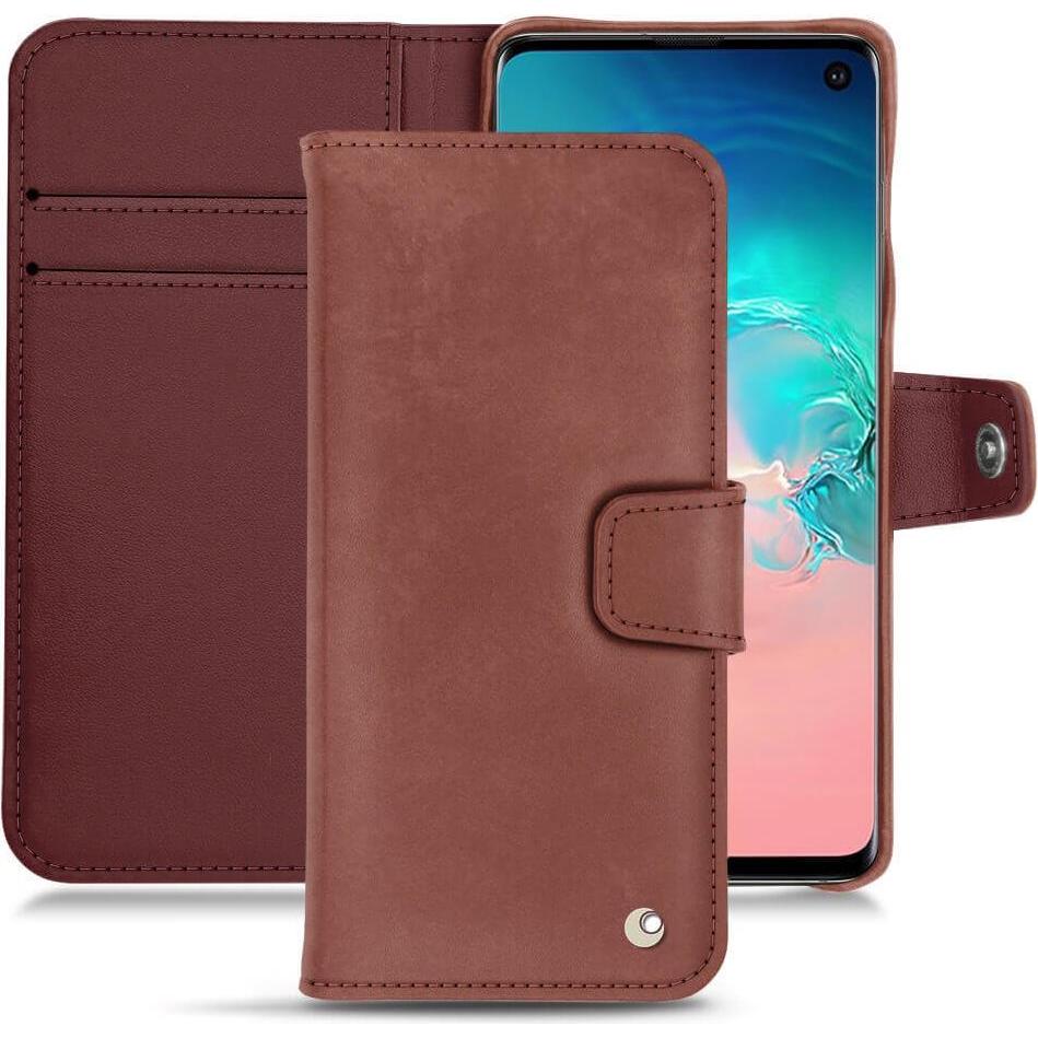 Noreve Lederschutzhülle Wallet (Samsung Galaxy S10e), Smartphone Hülle, Rot