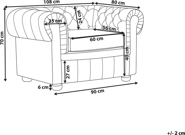 Actual product image Beliani Chesterfield