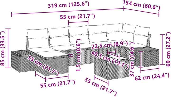 Produktbild vidaXL Garten-Sofa