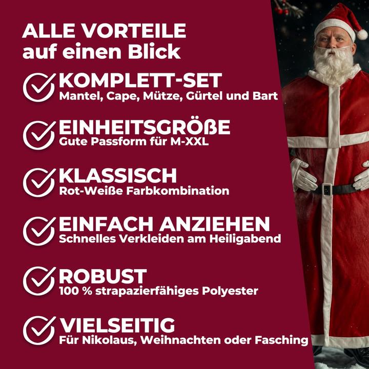 Actual product image Detex Santa Claus suit set 5 pcs. (One size)