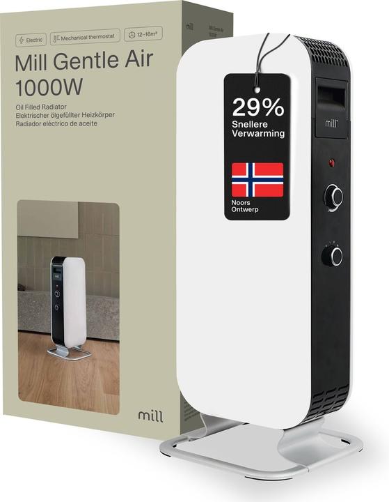 Productafbeelding Mill Gentle Air Indoor Black, White Oil elektrische ruimteverwarmer (1000 W)