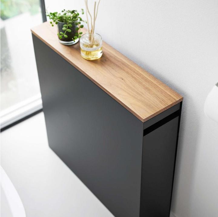 Produktbild Yamazaki Auszieh-Regal mit Holzablage TOWER (140 x 56 x 55 cm)