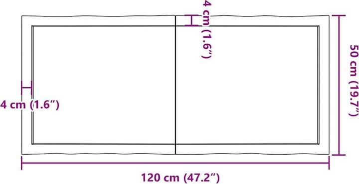Actual product image vidaXL Tischplatte (120 x 50 cm)