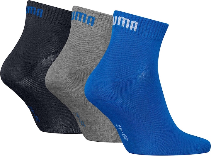 Puma Socken Söckchen 3 Paar Quarter Uni Marineblau/Blau/Grau