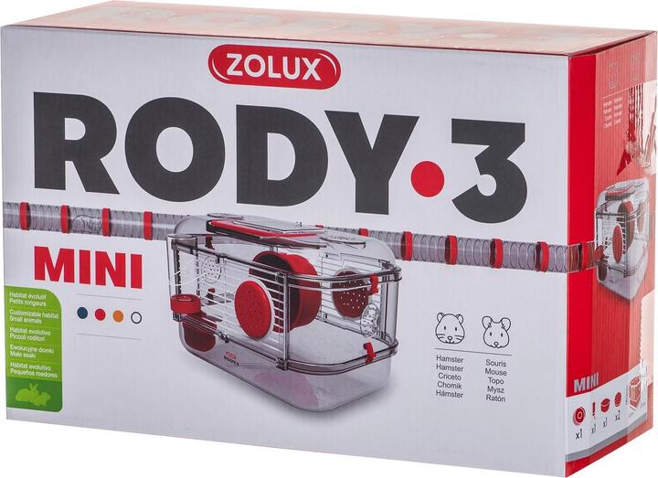 Actual product image Zolux cage RODY3 MINI red (206011)