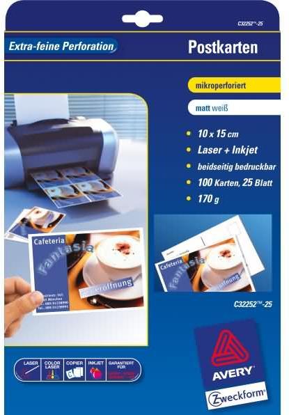 Avery Postkarten (170 g/m², A4, 25 x)