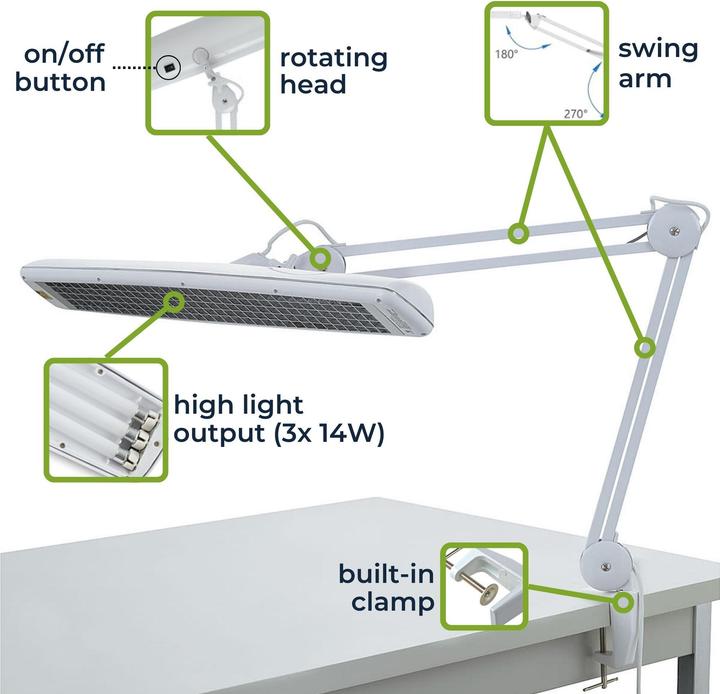 Image du produit Velleman Lampe de bureau (1150 lm, G5)