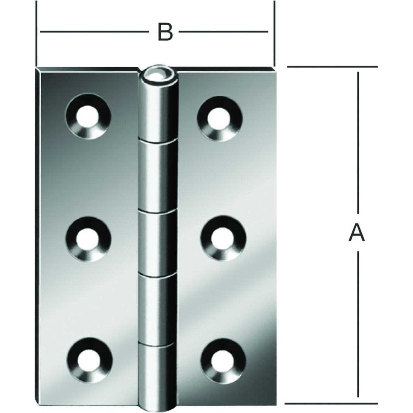 Vormann, Cerniera, Tür-Scharnier,halbbreit,B63xH90mm,gerollt,verzinkt