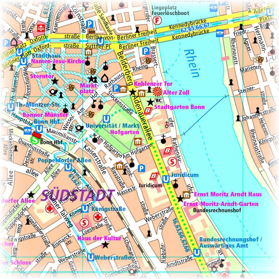 Thumbnail - PublicPress.1205 Innenstadtplan Bonn, Landkarte