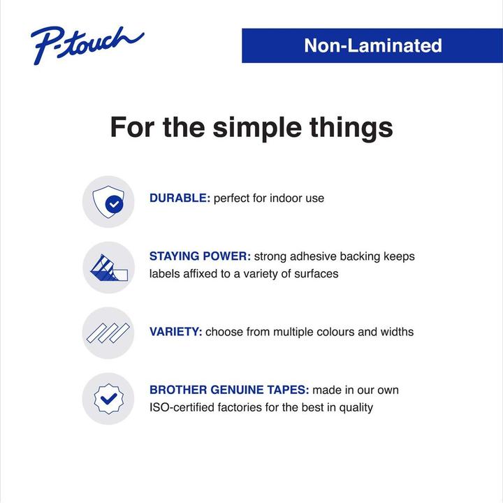 Produktbild Brother MK-231BZ DirectLabel schwarz auf weiss 12mm x 8m Schwarz Weiss P-Touch M 9-12mm (1.20 cm, Weiss)