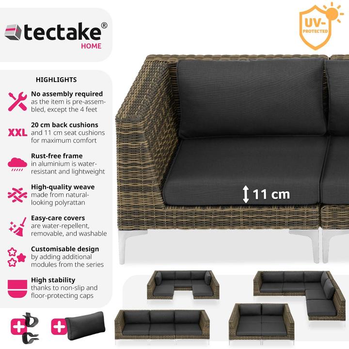 Image du produit tectake Ensemble modulable en rotin Villanova