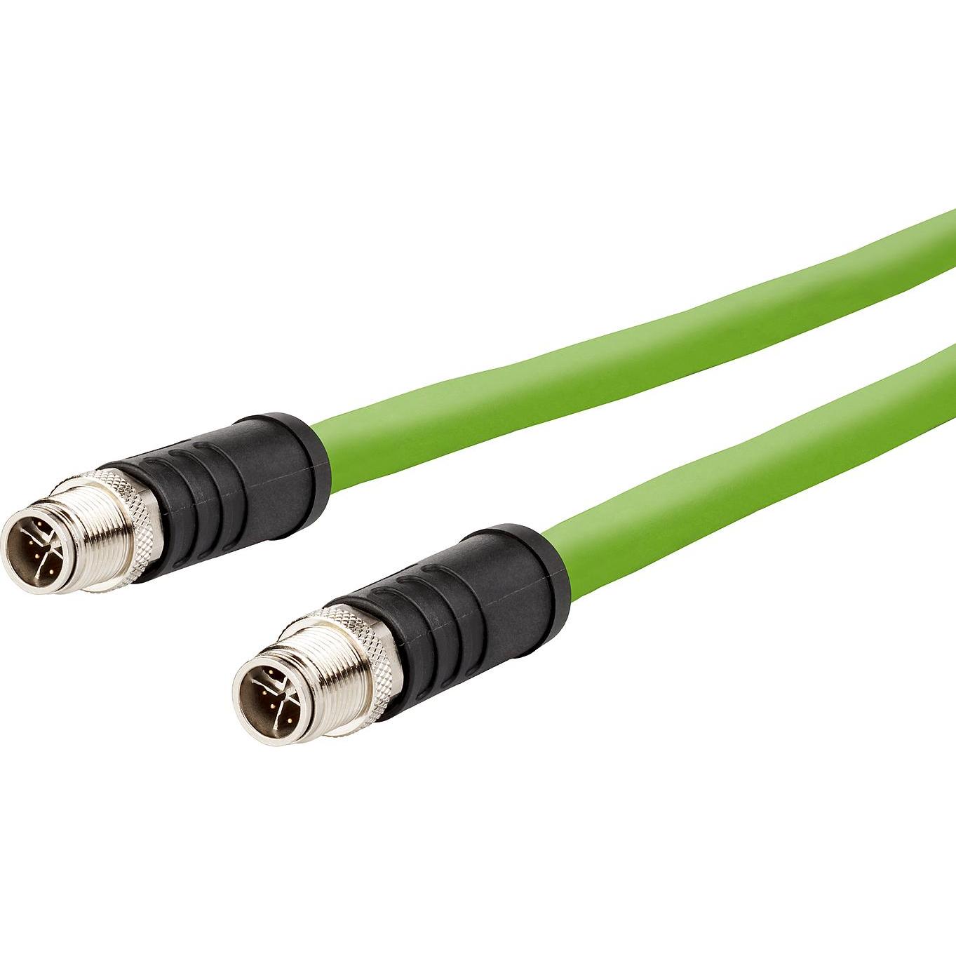 Metz Connect Verbindungsleitung M12 ST-M12 ST, 8-pol X-kodiert (S/FTP, CAT6a, 10 m), Netzwerkkabel
