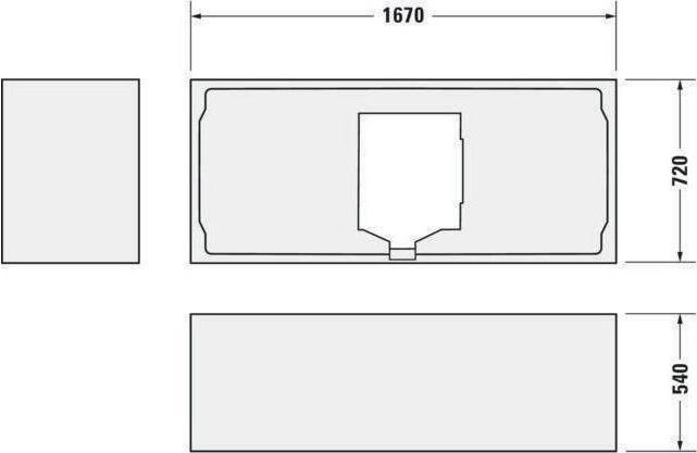 Actual product image Duravit Rectangular bath Happy D,2 75 x 170 cm white smooth 7003130000000 (250 l, 170 cm, 75 cm)