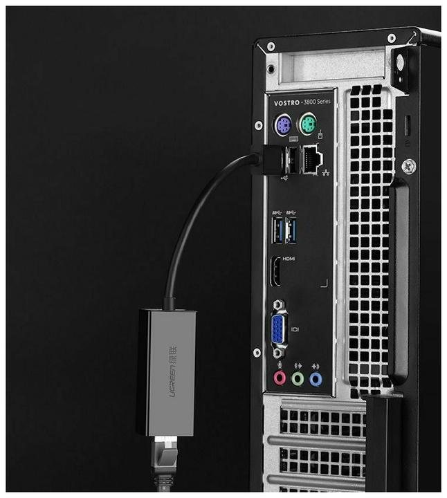 Produktbild Ugreen USB-A 2.0 zu 100Mbps Ethernet Adapter (USB 2.0, RJ45 (1x))