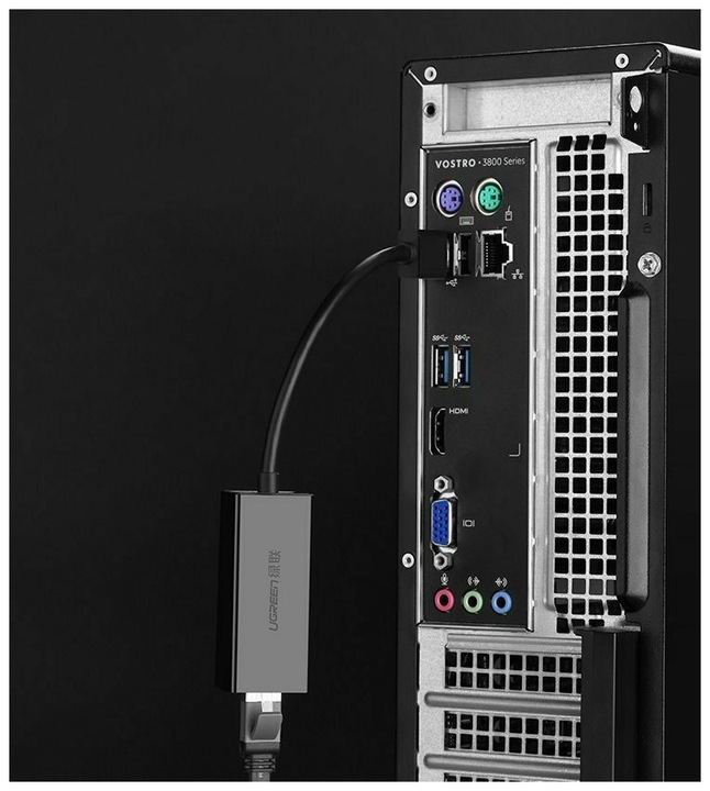 Actual product image Ugreen USB-A 2.0 to 100Mbps Ethernet Adapter (USB 2.0, RJ45 (1x))
