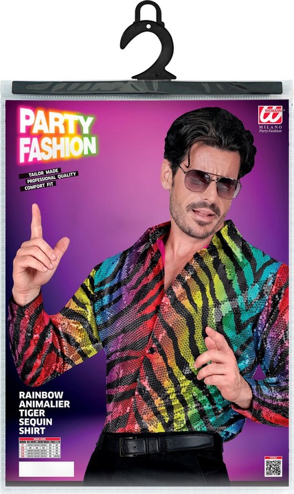 Produktbild Widmann Herren Pailletten Hemd im Tigerlook Rainbow (XXL)