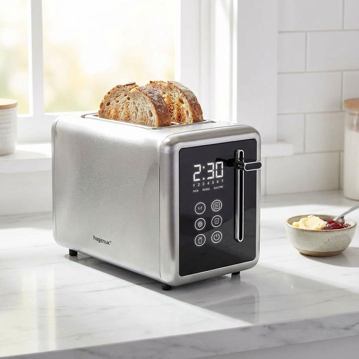 Actual product image hagenuk Edelstahl-Toaster, 2-Scheiben & 7 Röststufen, 850 W