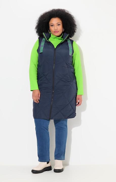 Immagine prodotto Ulla Popken Gilet trapuntato con collo alto, cappuccio staccabile e cerniera a cursore doppio (46, 48)