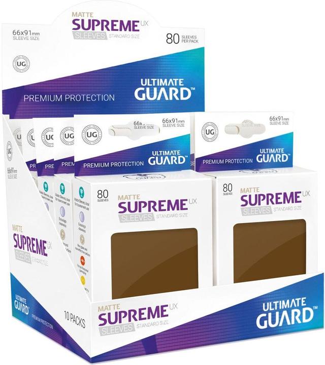 Actual product image Ultimate Guard UGD010567 - Supreme UX - 80x Kartenhüllen, Standardgrösse, Matt, Braun