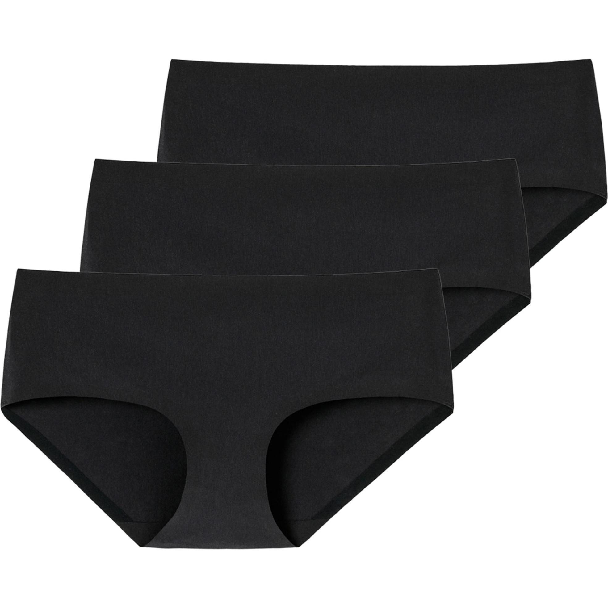 Schiesser, Damen, Unterhosen, 3er Pack Invisible Cotton nahtloser Panty, Schwarz, (44, 3er Pack)