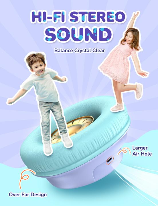 Image du produit Iclever BTH18 Headphones Kids LED C10-2083N-02 BT, 74/85 dB, 43h, purple