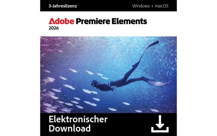 Produktbild Adobe Premiere Elements 2026 3Y Download Code (1 User, 1 Geräte/User, 36 Monate)