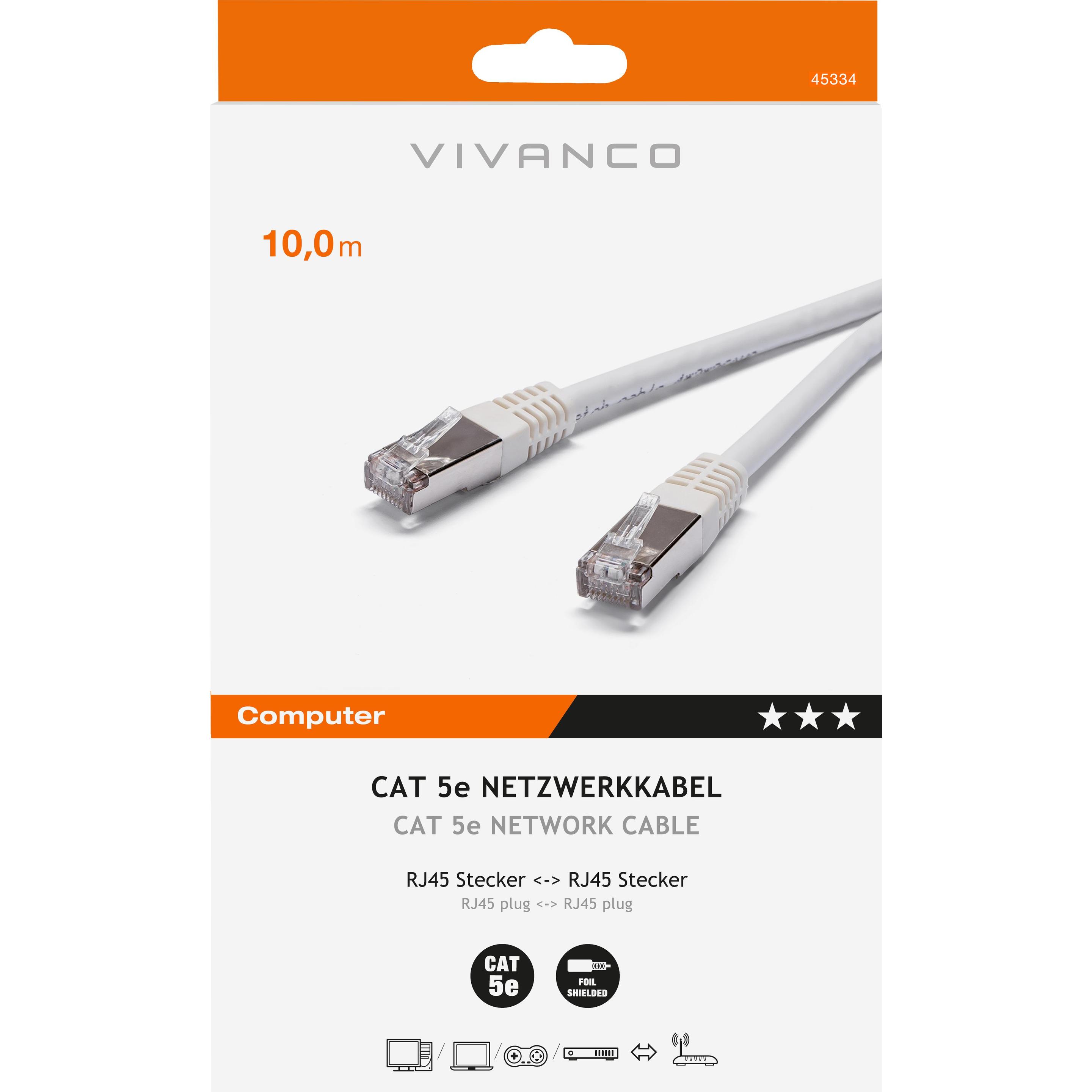 Thumbnail - Vivanco network lead grey Netzwerkkabel (UTP, CAT5e, 10 m), Netzwerkkabel