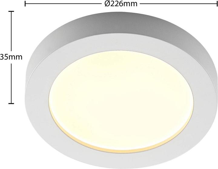 Image du produit Prios Edwina LED plafonnier, blanc, 22,6 cm (1380 lm)