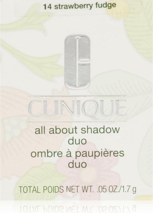 Actual product image Clinique All About Shadow Duo Eye Shadow Makeup Safe For Sensitive Eyes AJ Strawberry Fudge (Brown, Rose)