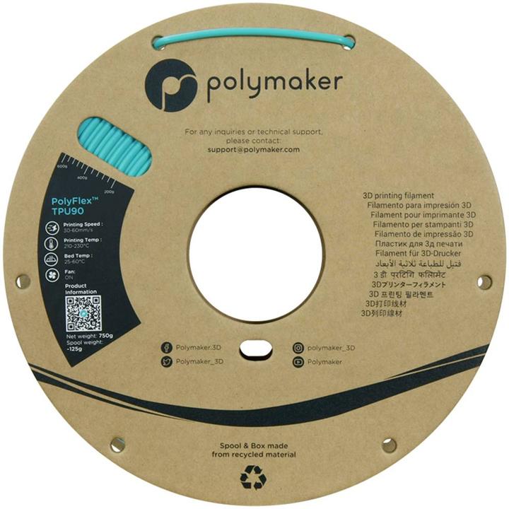 Actual product image Polymaker PolyFlex TPU-90A Blue 2.85 mm 750g (TPU, 2.85 mm, 750 g, Blue)