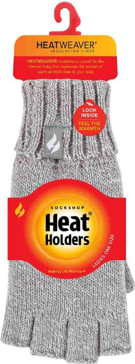 Produktbild Heat Holders Handschuhe Fingerlos, Thermo Handschuhe Ohne Finger Stricken (One Size)