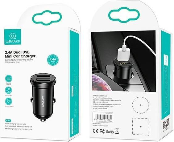 Image du produit Usams chargeur sam. 2xUSB 2,4A Mini czarnyblack CC114TC01 USCC114