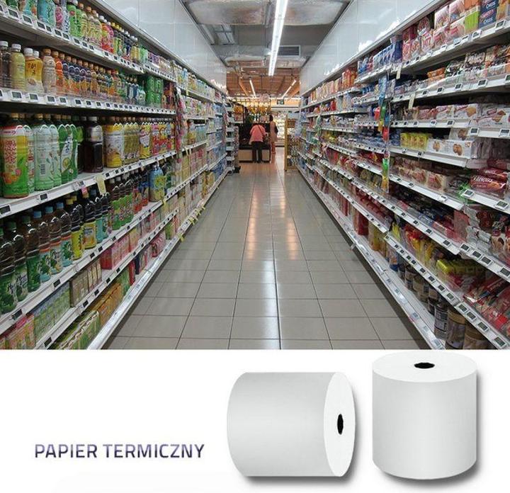 Actual product image Qoltec 51892 Thermal roll 80 x 80 | 55g/m2 | 10 pieces | BPA-free