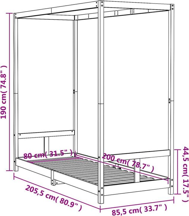 Produktbild vidaXL Kinderbett (80 x 200 cm)