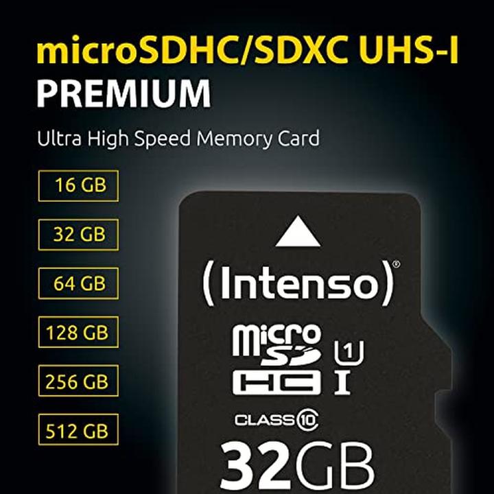 Actual product image Intenso UHS-I Premium (512 GB, microSDXC, U1, UHS-I)