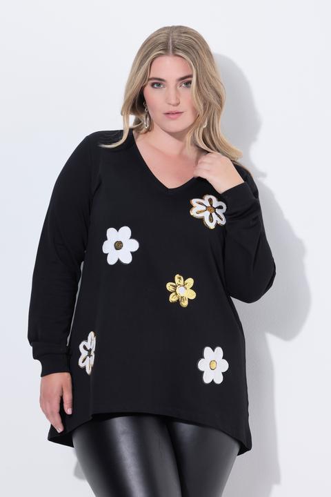 Produktbild Miamoda Sweatshirt, A-Linie, Blumen-Applikationen (60)