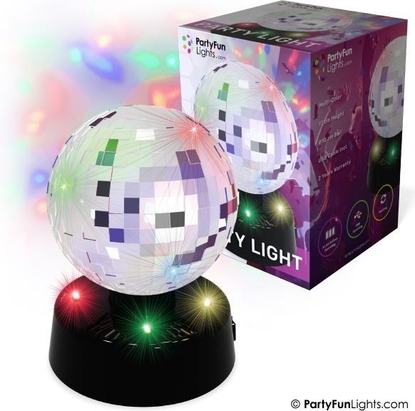 PartyFun Lights Forvandl ethvert rum til et diskotek med denne spejlkugle lampe. Lysende LED'er skaber fantastis...