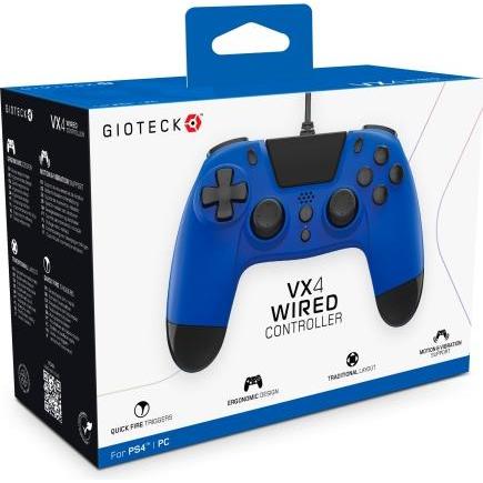 Thumbnail - Gioteck VX-4 Blau Gamepad Analog / Digital PlayStation 4 (PS4), Gaming Controller, Blau