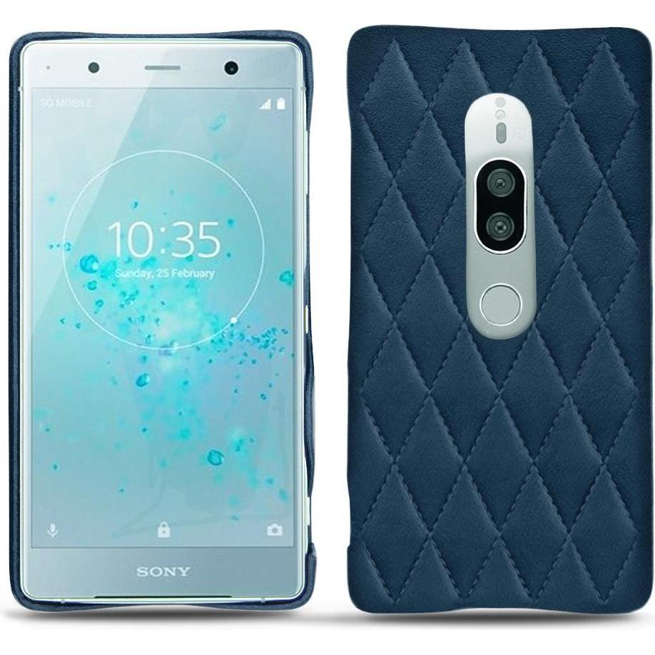 Noreve Lederschutzhülle (Sony Xperia XZ2 Premium), Smartphone Hülle, Blau
