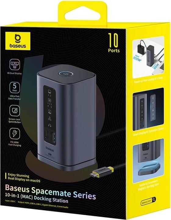 Produktbild Baseus Spacemate 10-in-1 docking station (MAC) (USB-C, 10 Ports)