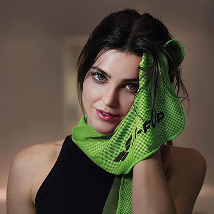 Actual product image Fit-Flip Airflip Towel Kühlhandtuch Mikrofaser mit Tasche 100x30cm (100 x 30 cm)