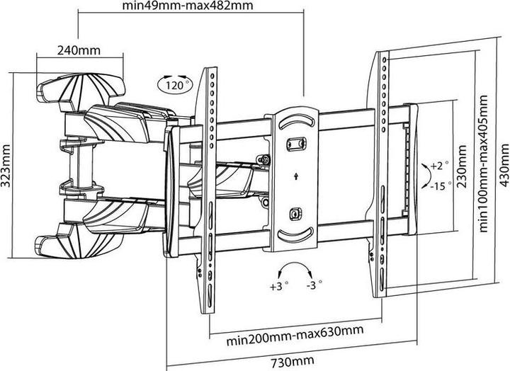 Actual product image Xantron PRO-FM600D (Wall, 45 kg, 37" - 70")