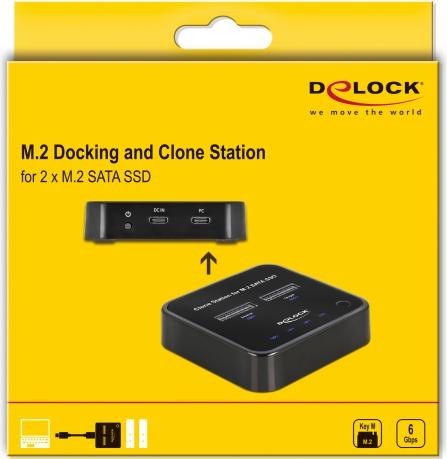 Image du produit Delock Station d'accueil M.2 pour 2 x M.2 SATA SSD avec fonction de clonage